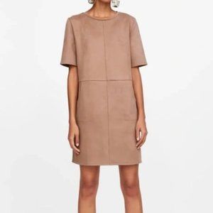 Zara Tan Shift Dress Size L